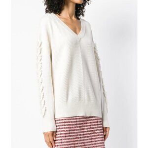 Barrie Women's Troisieme Dimension 100% Cashmere V-neck Pullover - M